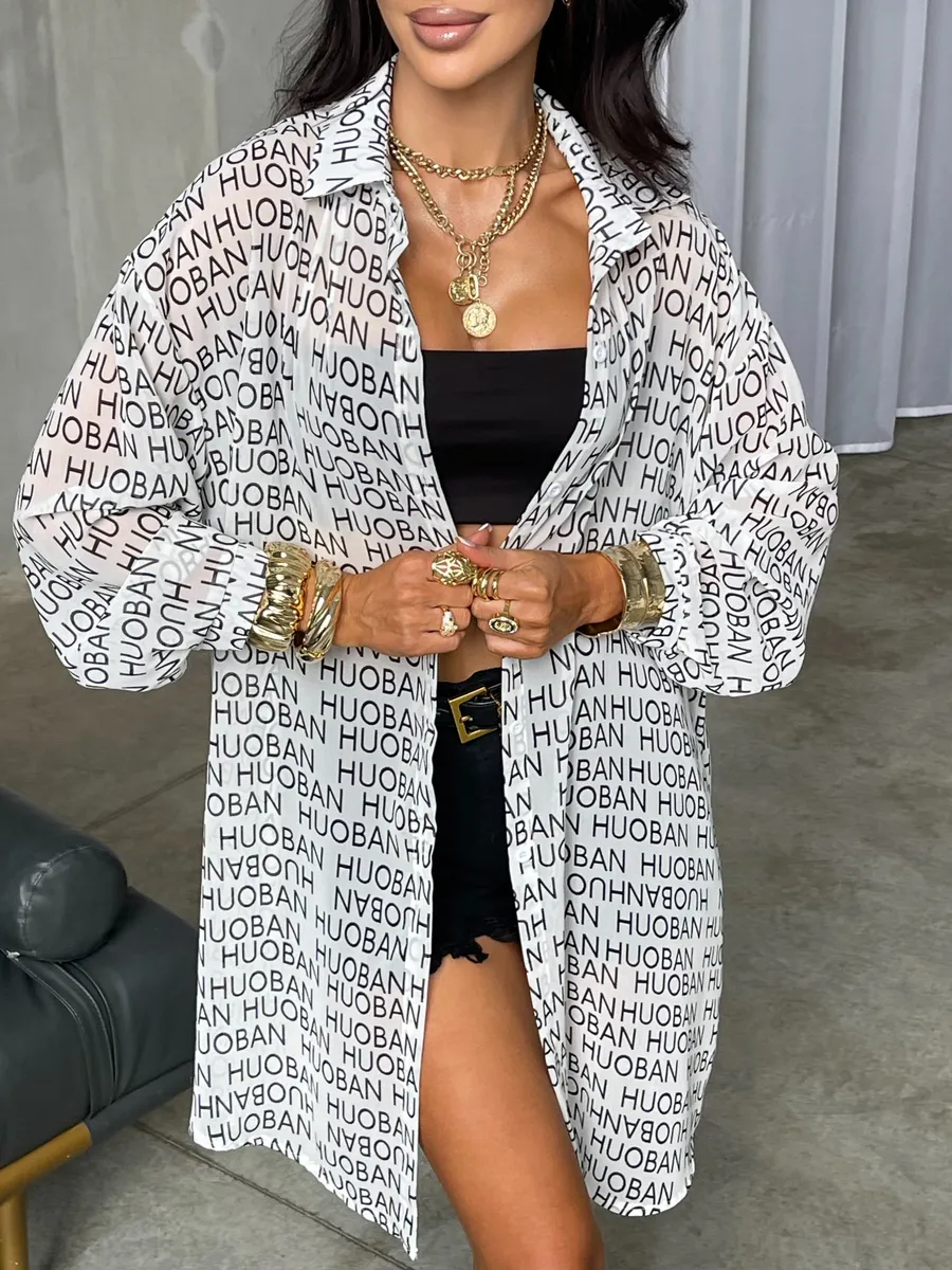 Рубашка оверсайз удлиненная