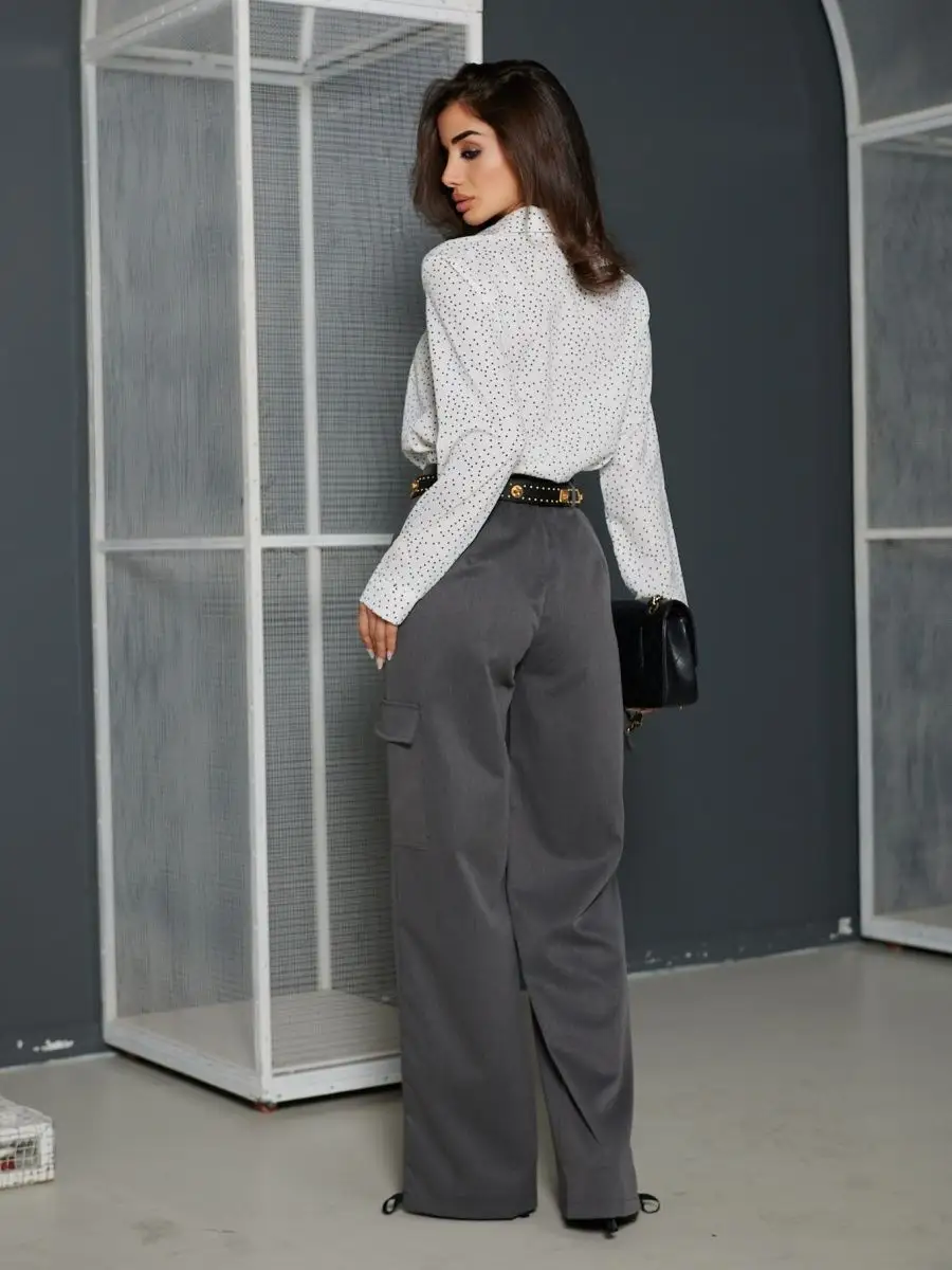 Блузка женская праздничная вечерняя нарядная в горошек