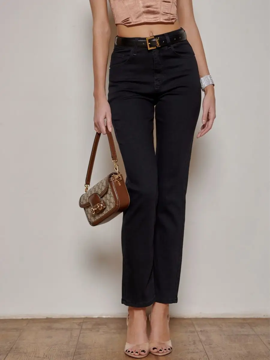 Джинсы прямые укороченные капри