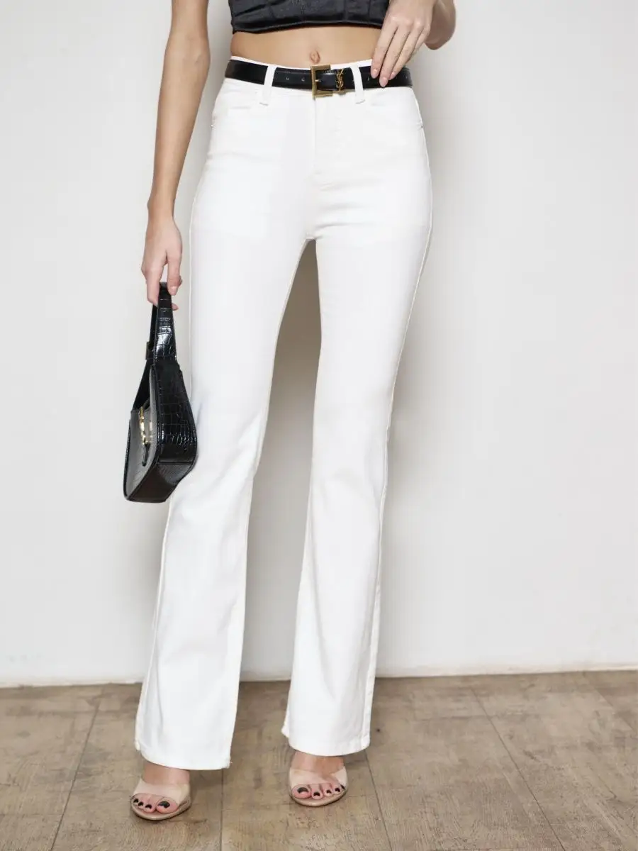 Джинсы с высокой посадкой пушап клеш