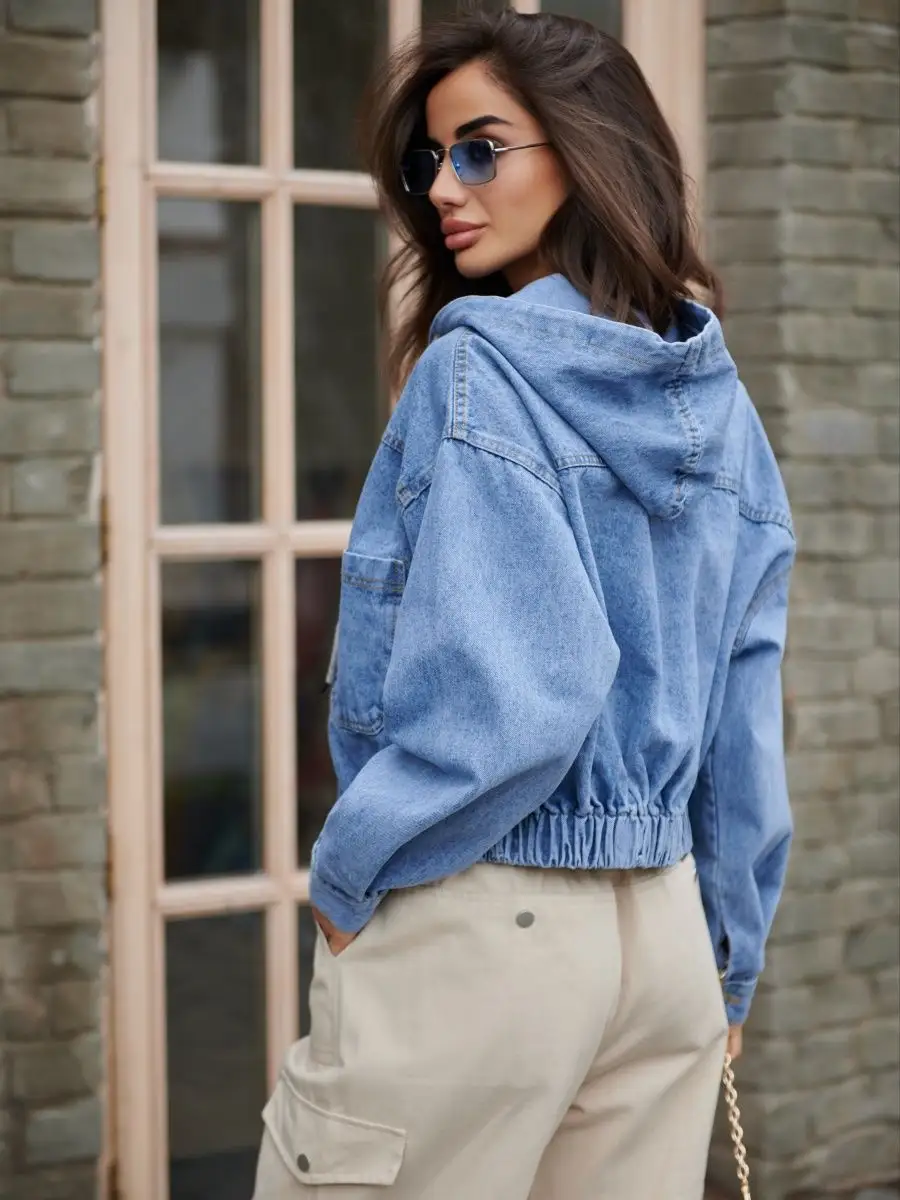 Синяя куртка джинсовая оверсайз