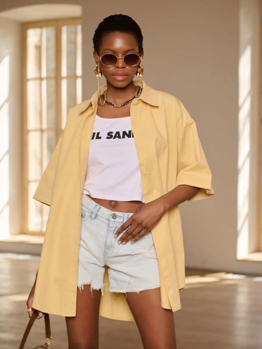 Рубашка оверсайз удлиненная