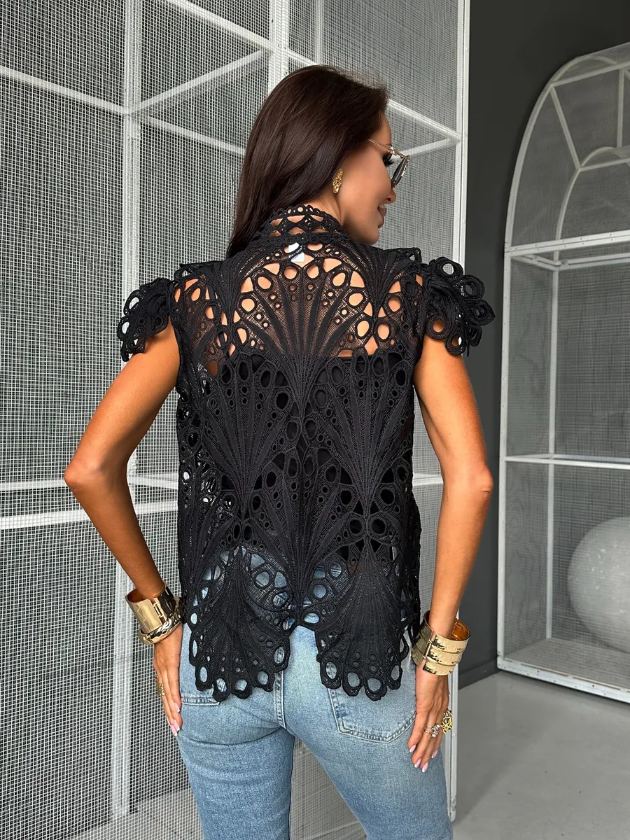 Черная блузка летняя нарядная