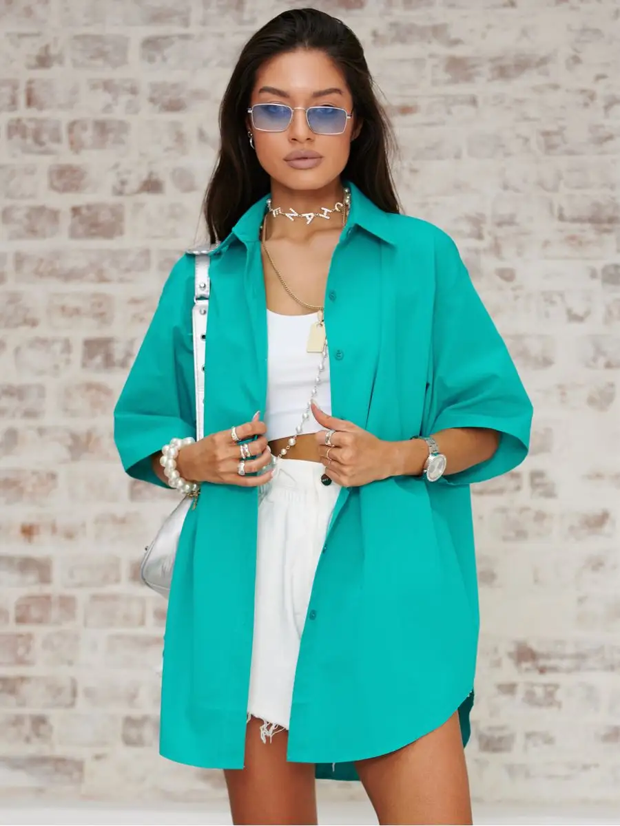 Рубашка оверсайз удлиненная