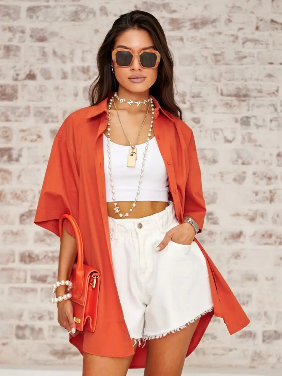 Рубашка оверсайз удлиненная