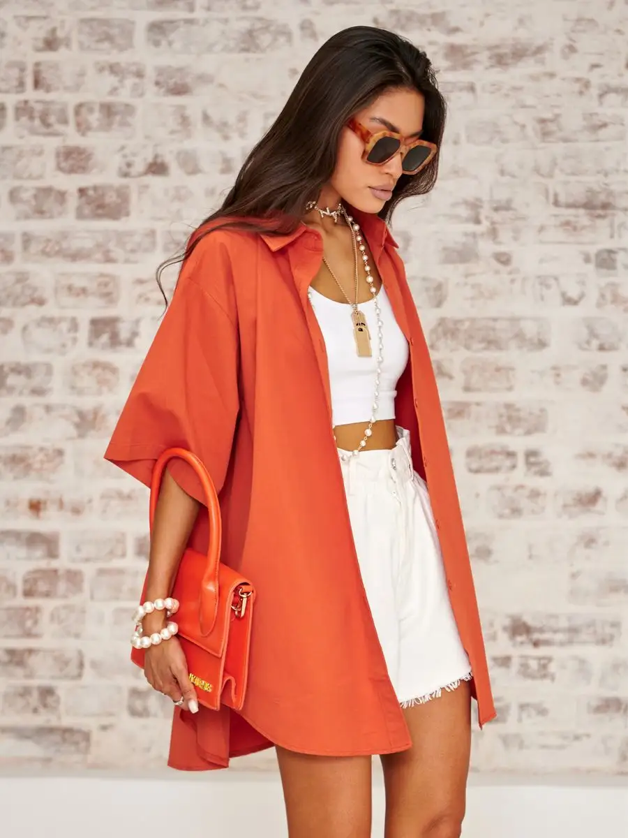 Рубашка оверсайз удлиненная