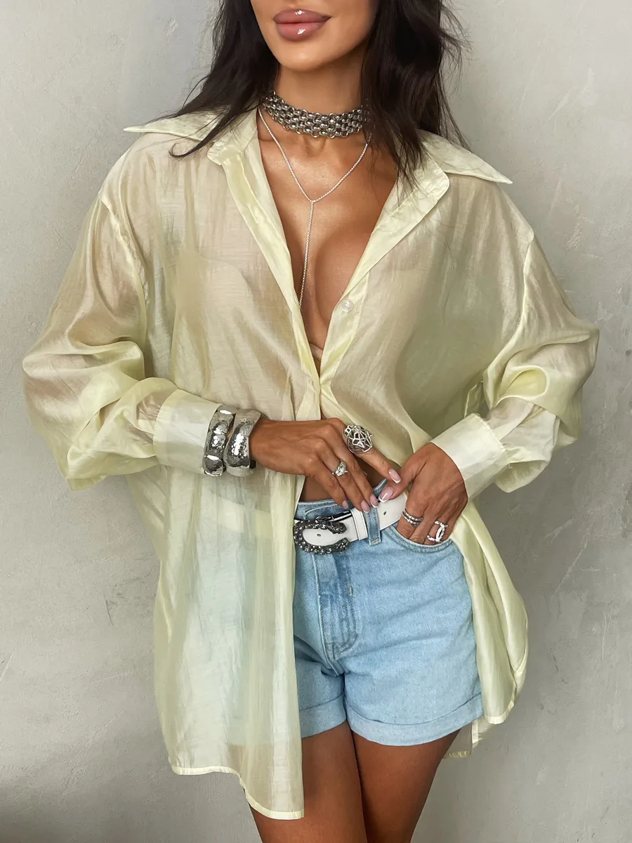 Рубашка оверсайз удлиненная