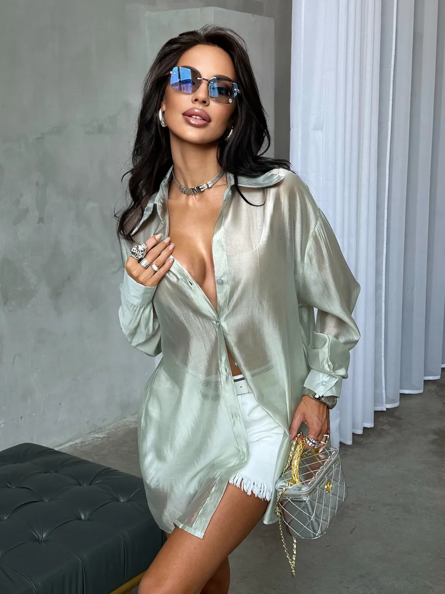 Рубашка оверсайз удлиненная