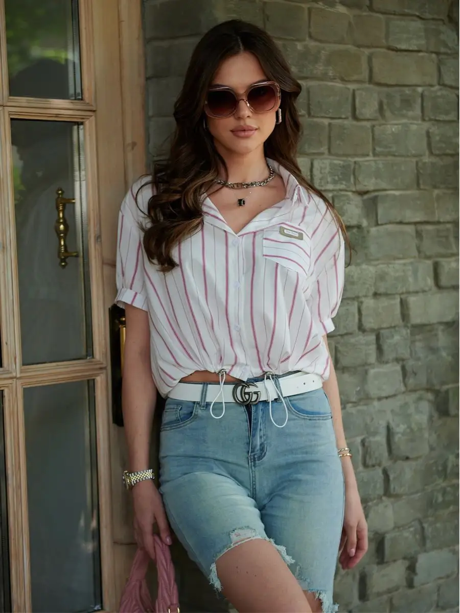 Рубашка офисная короткая