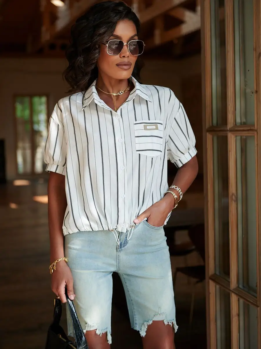 Рубашка офисная короткая