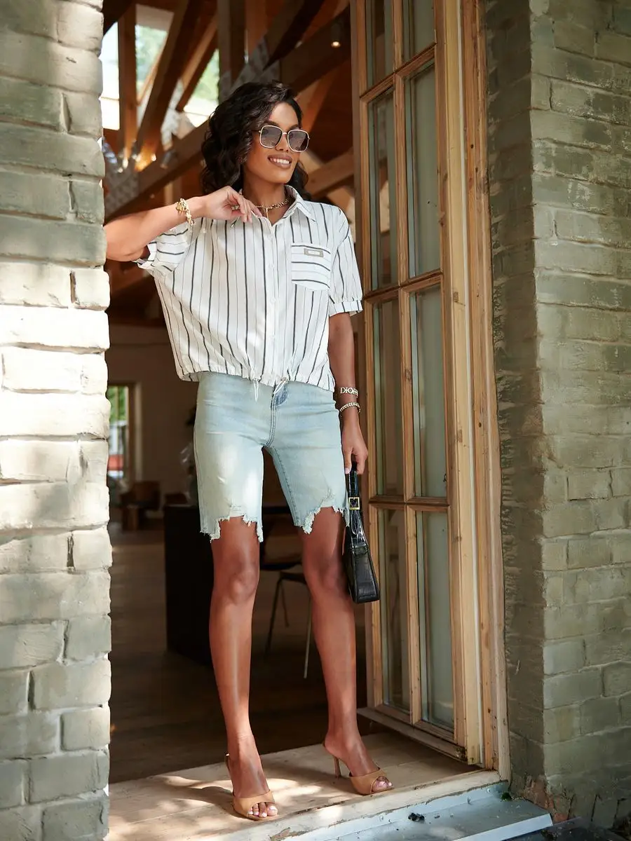 Рубашка офисная короткая