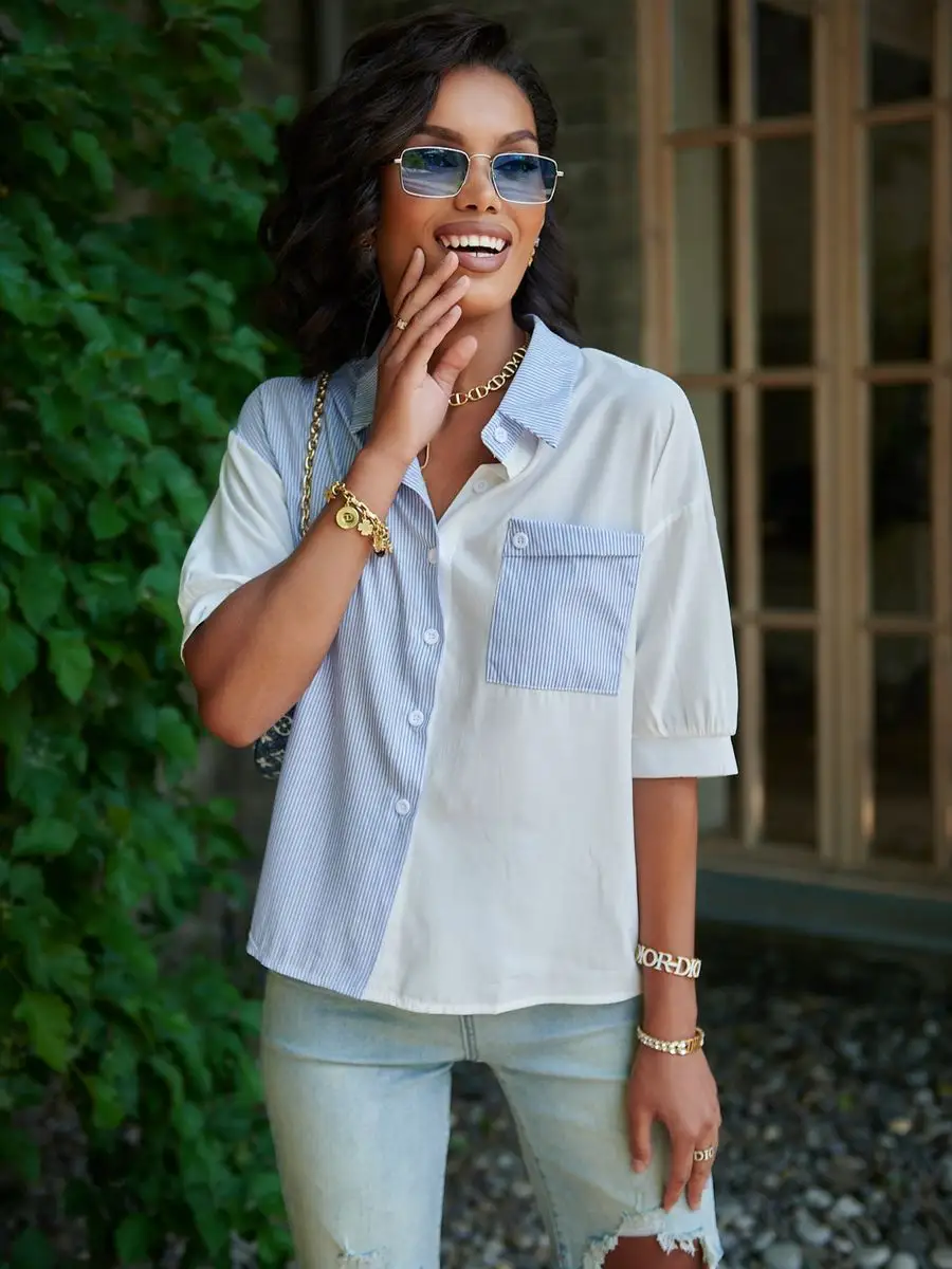 Рубашка офисная короткая