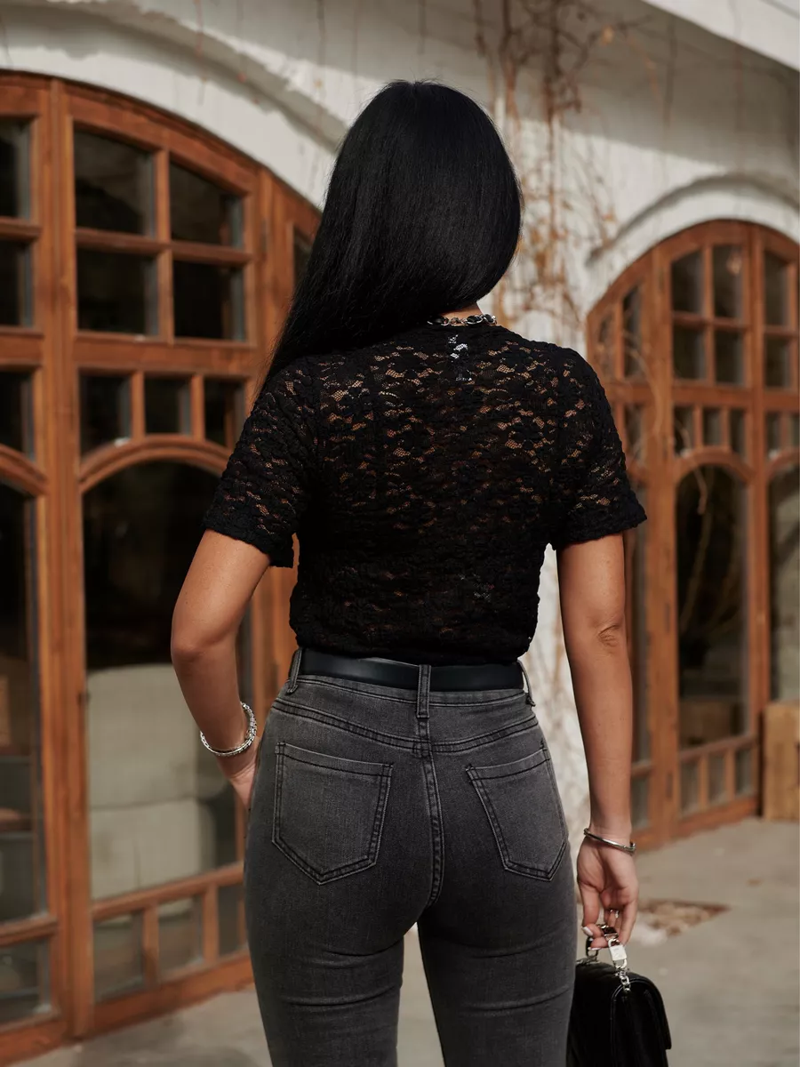 Черная блузка нарядная кружевная