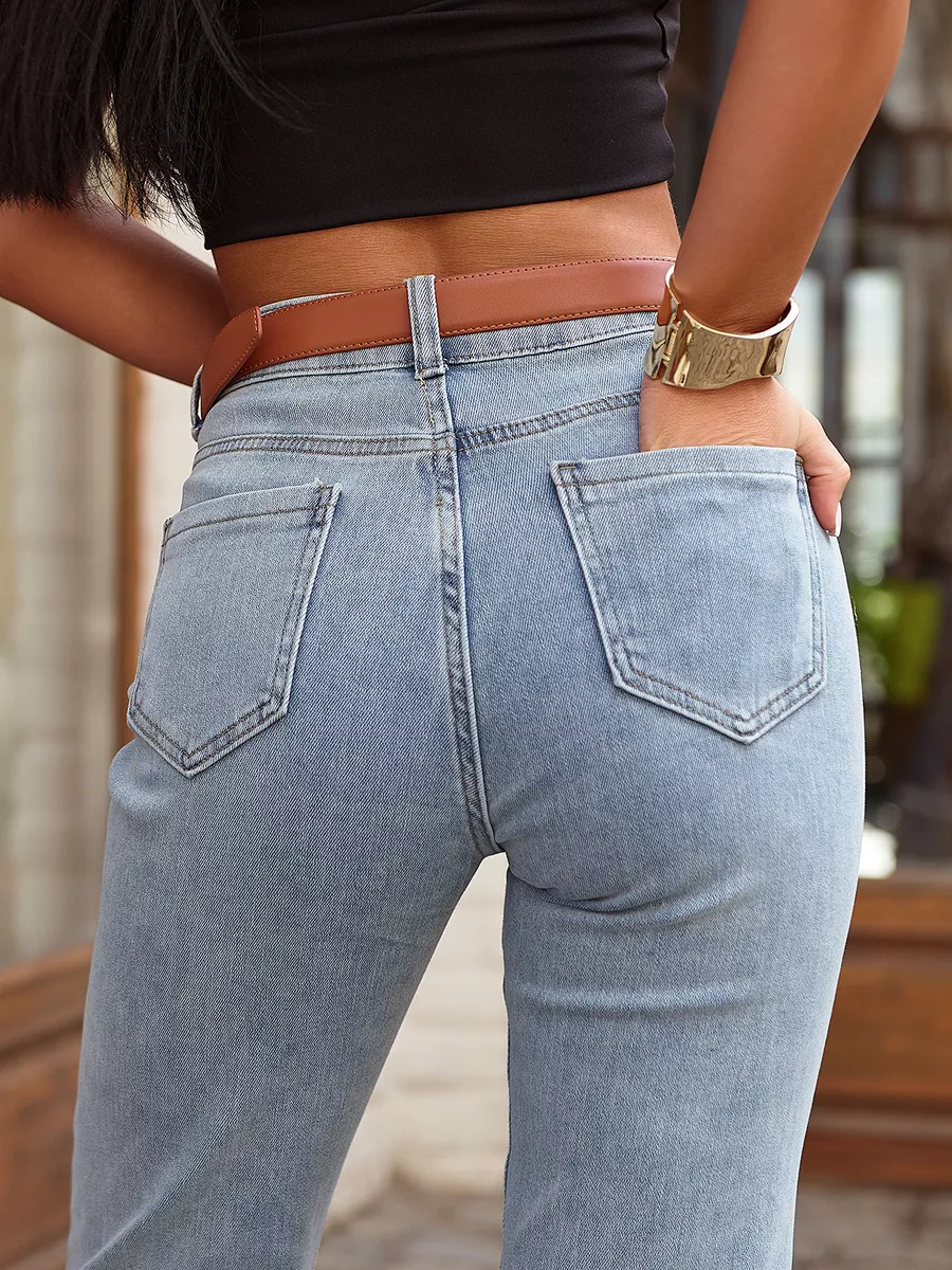 Джинсы прямые укороченные капри