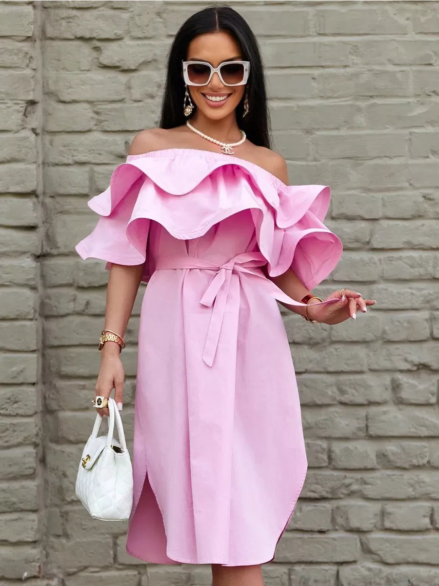 Летнее платье сарафан с открытыми плечами