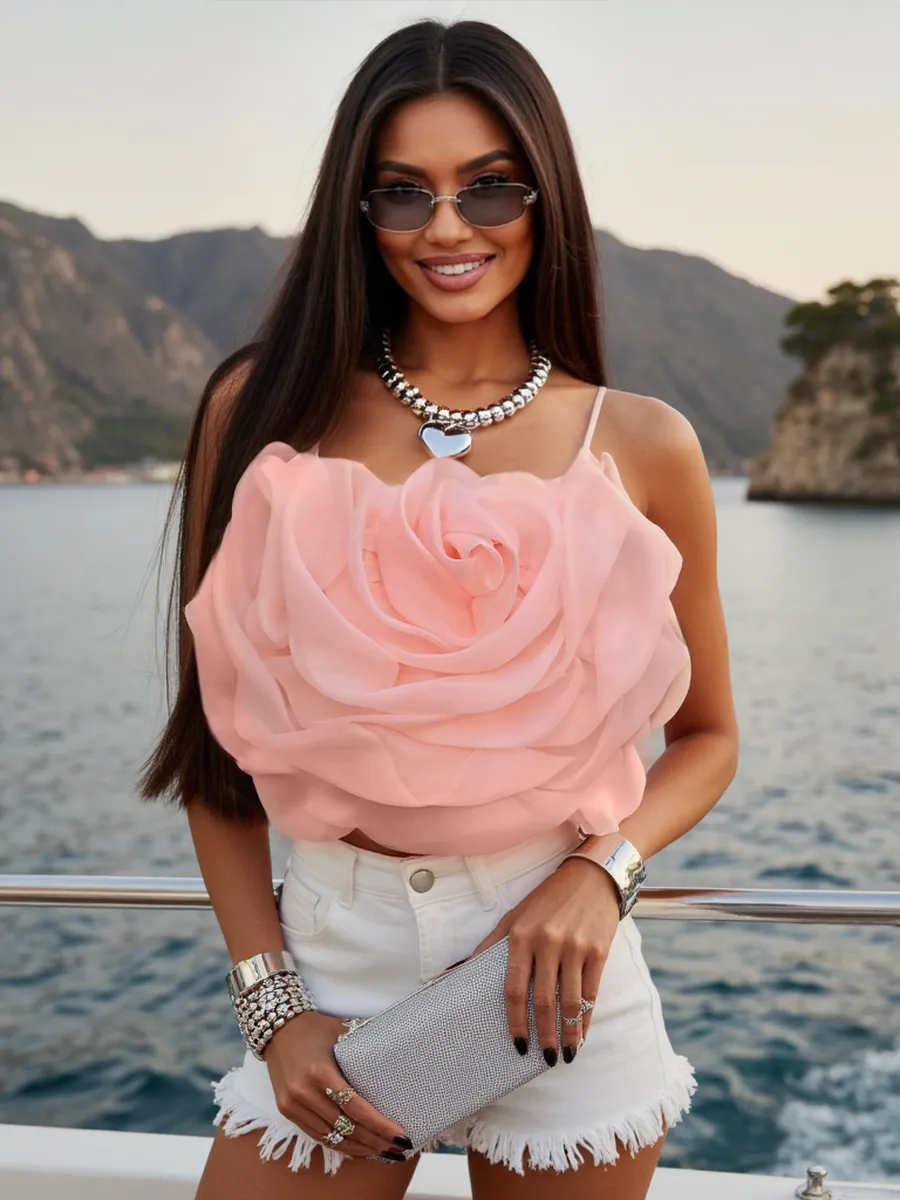 Топ летний вечерний на бретелях с драпировкой