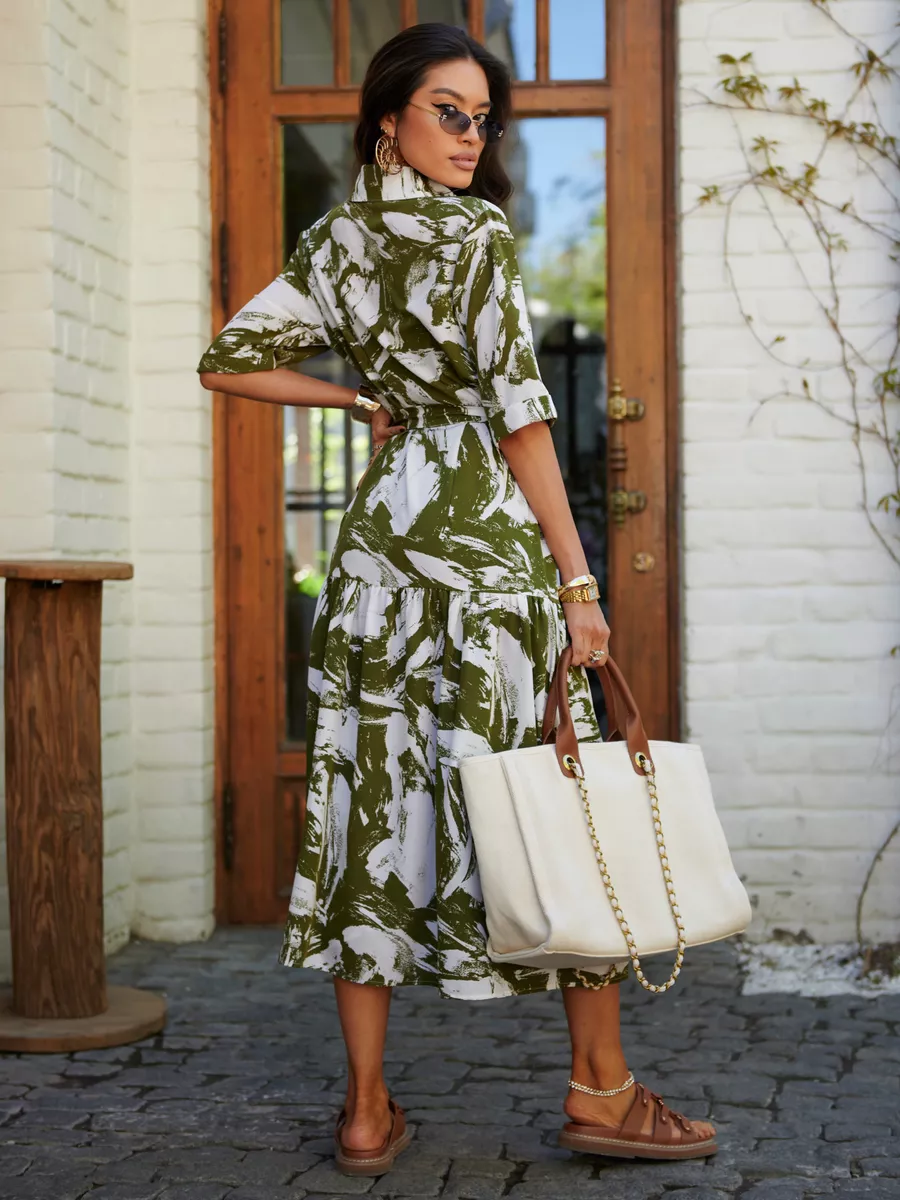 Хаки платье летнее миди