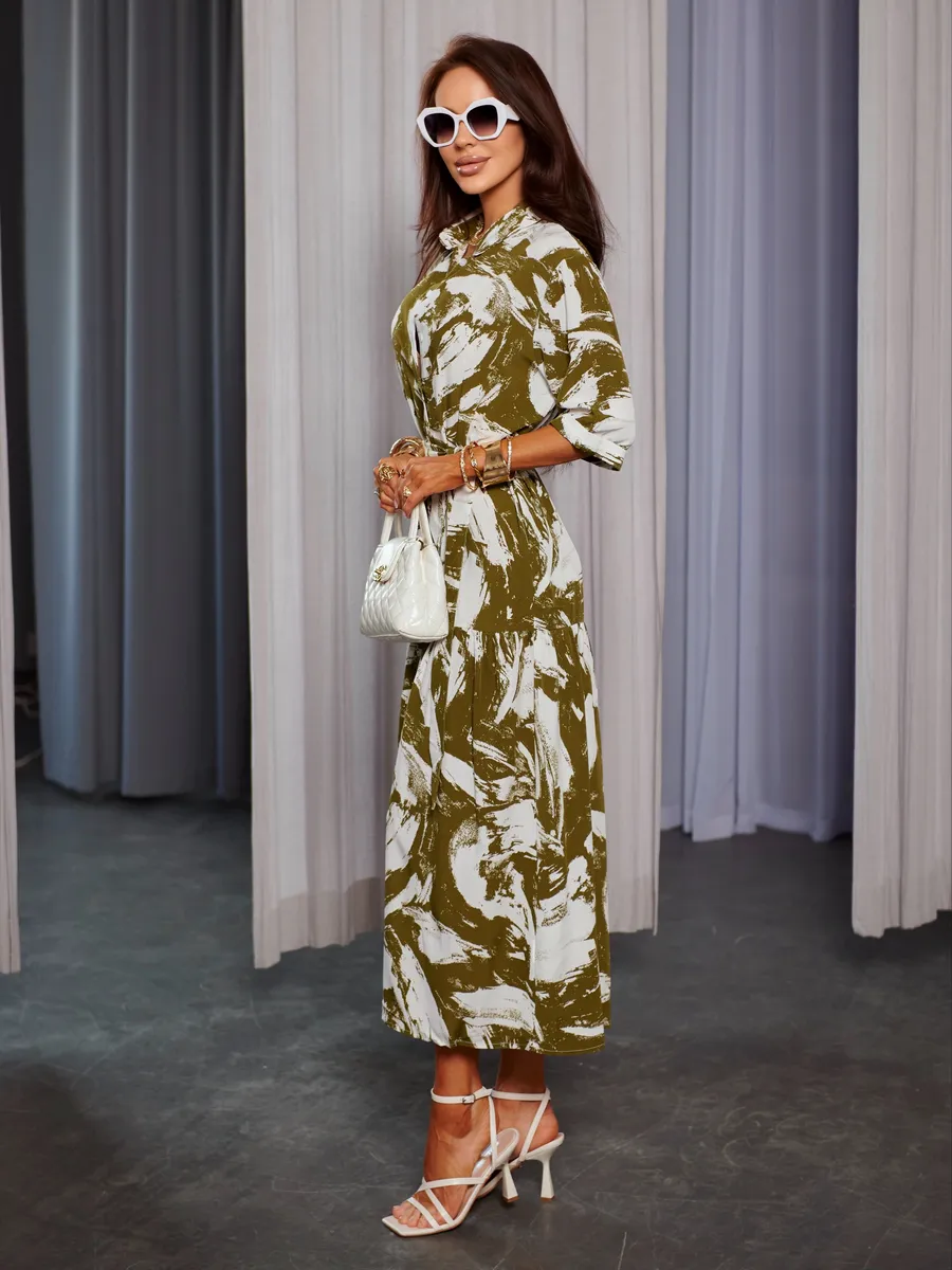 Хаки платье летнее миди