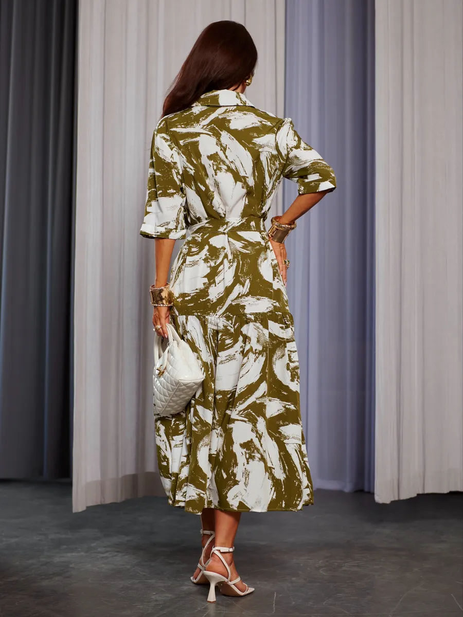 Хаки платье летнее миди