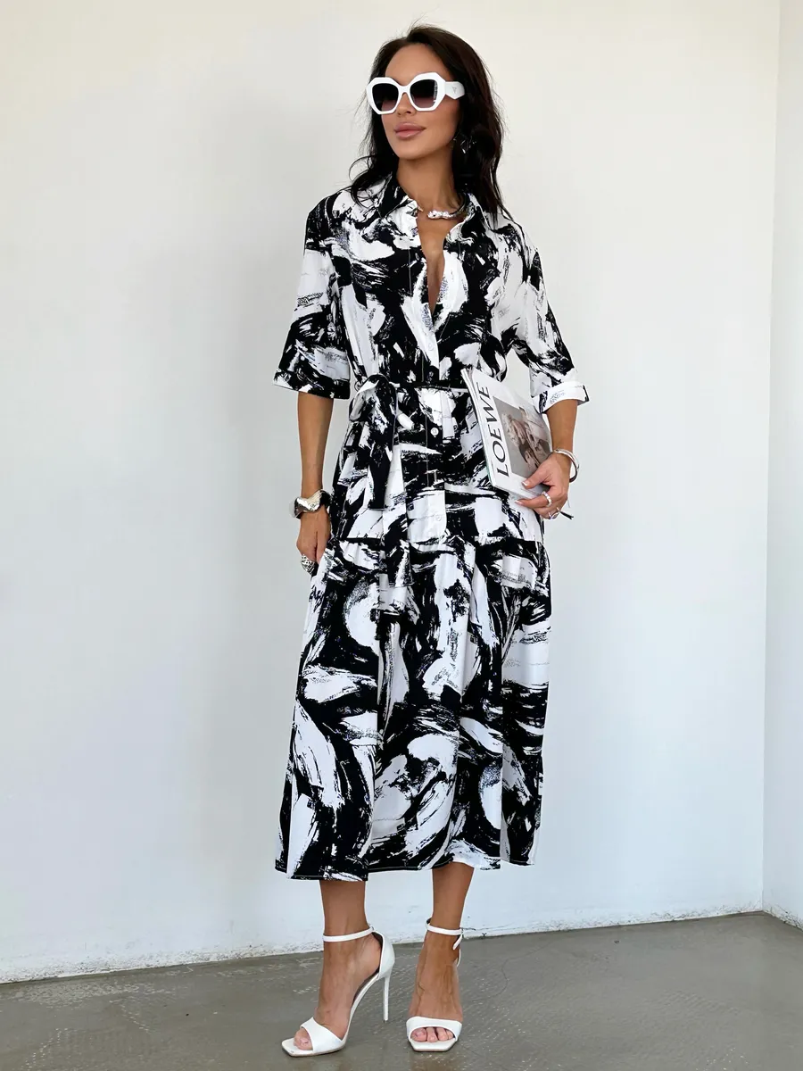 Черное платье летнее длинное