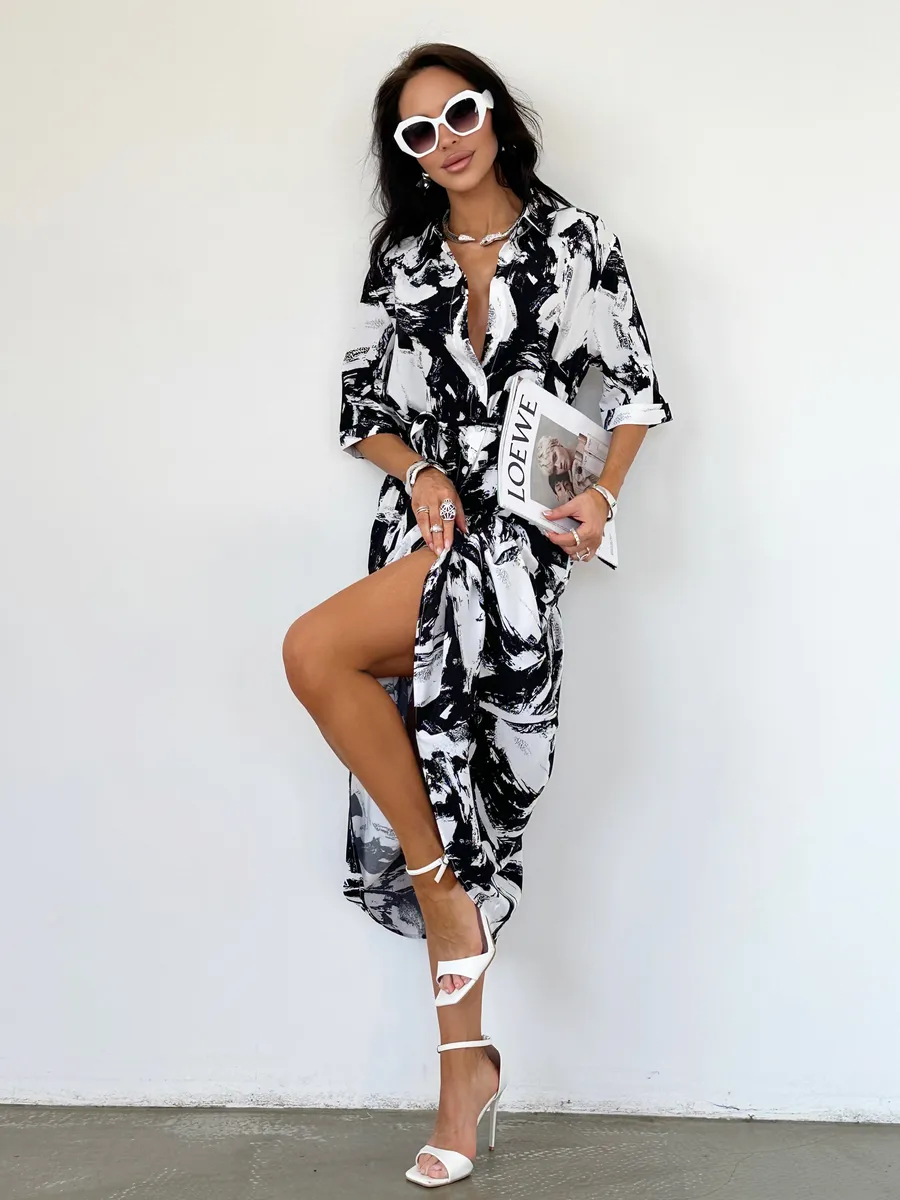 Черное платье летнее длинное