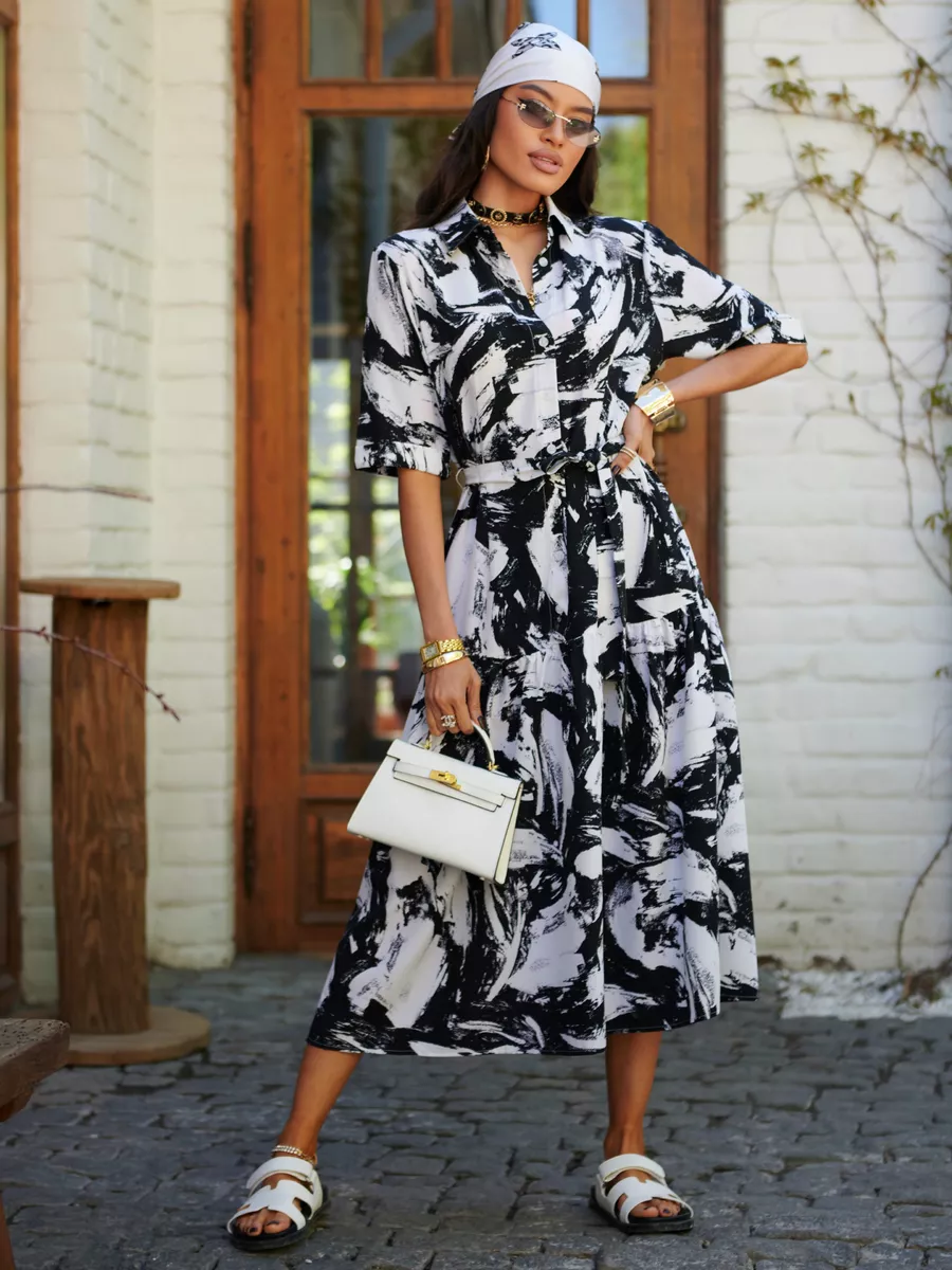 Черное платье летнее длинное