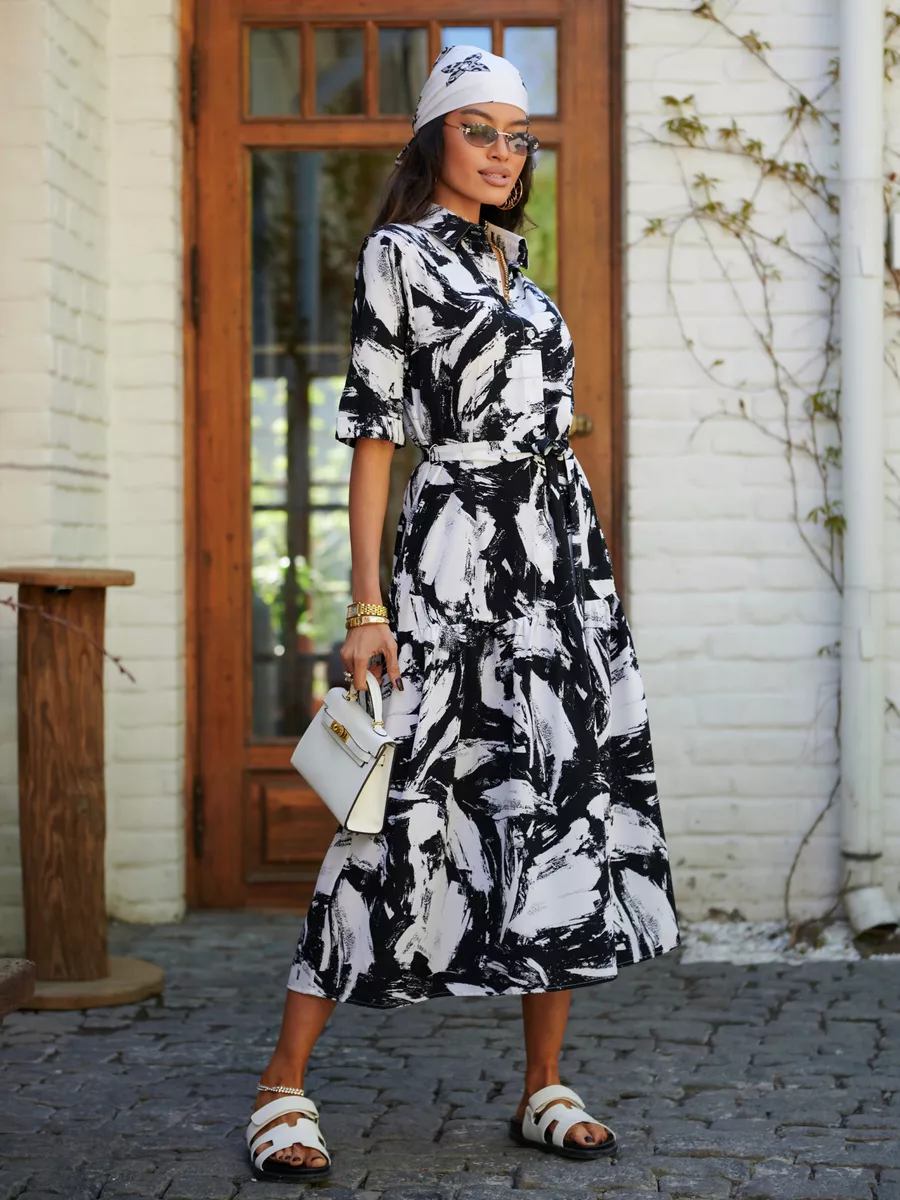 Черное платье летнее длинное