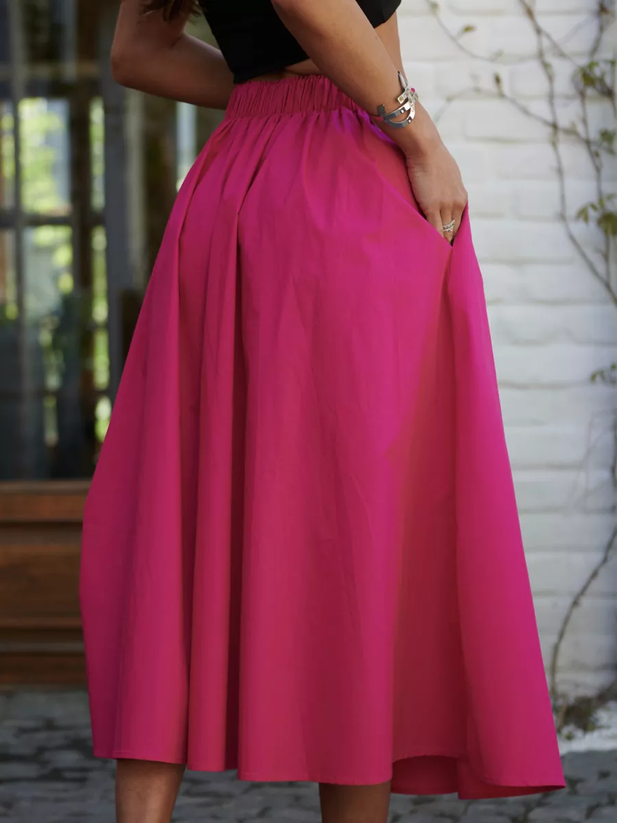 Фуксия юбка летняя миди