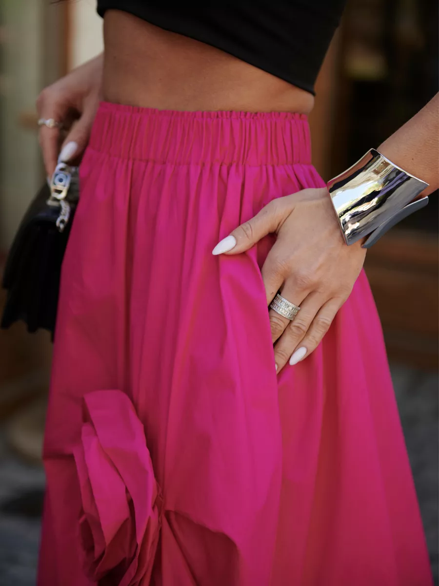 Фуксия юбка летняя миди