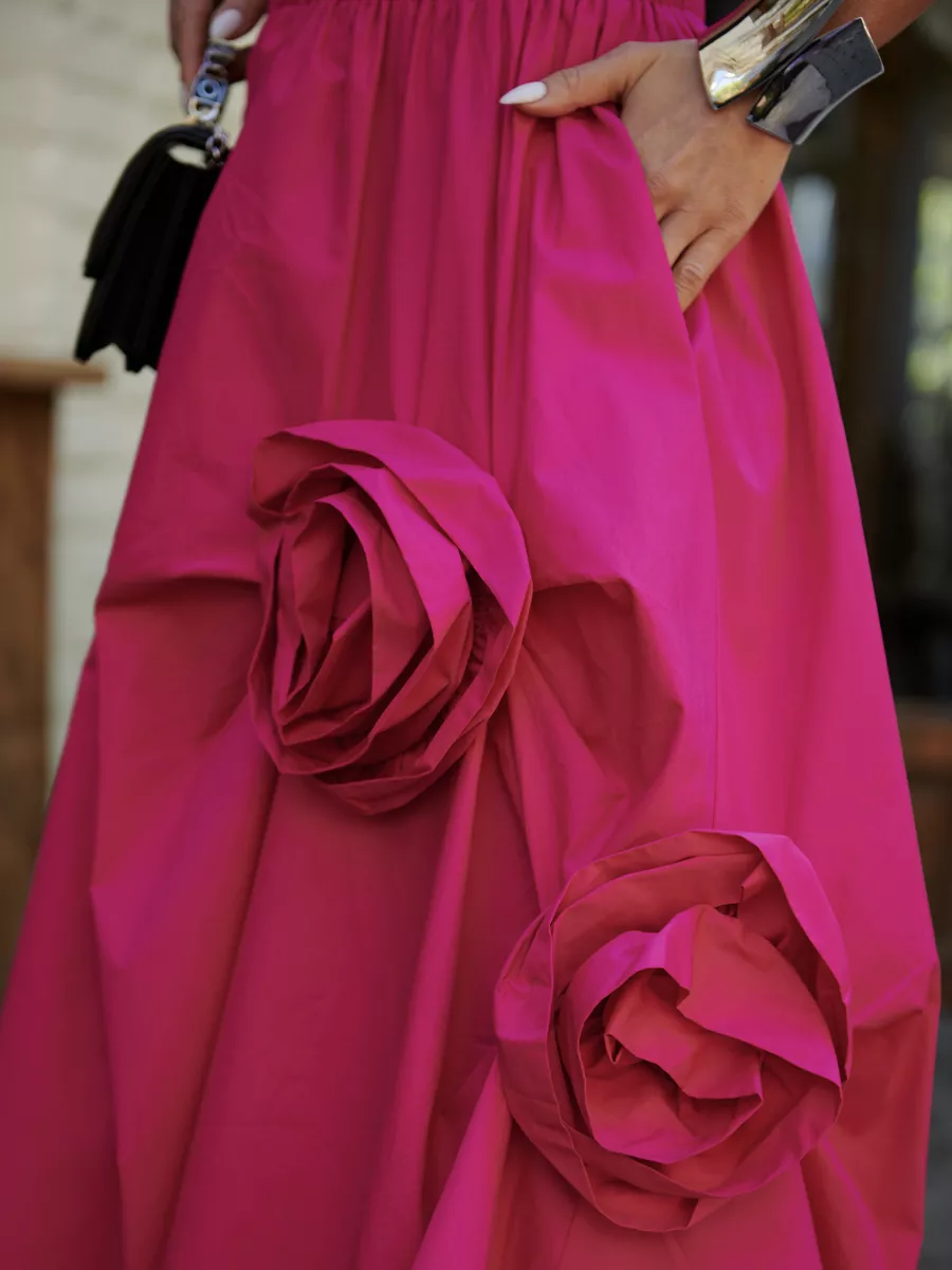 Фуксия юбка летняя миди