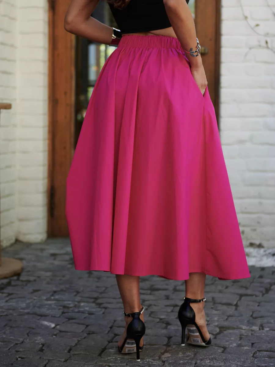 Фуксия юбка летняя миди