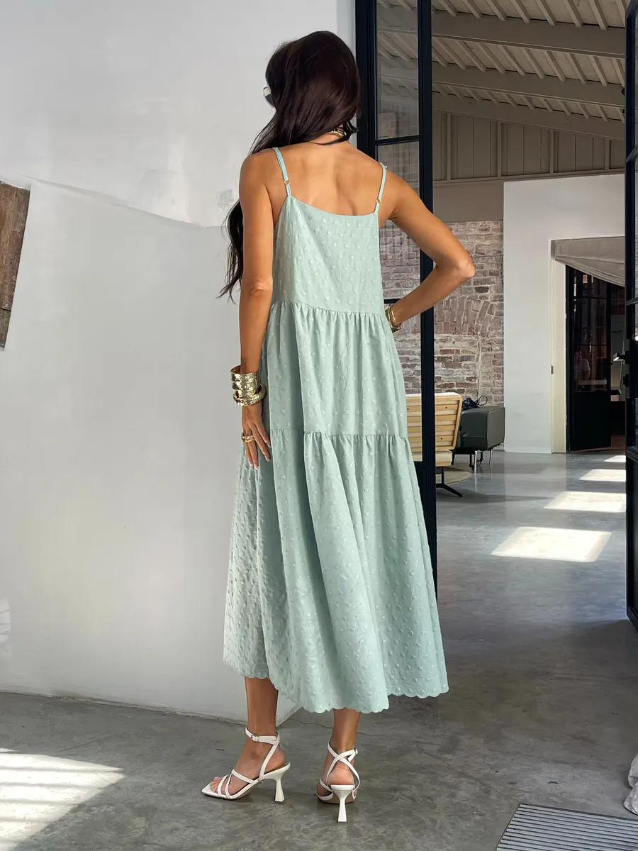 Мятное сарафан летний миди