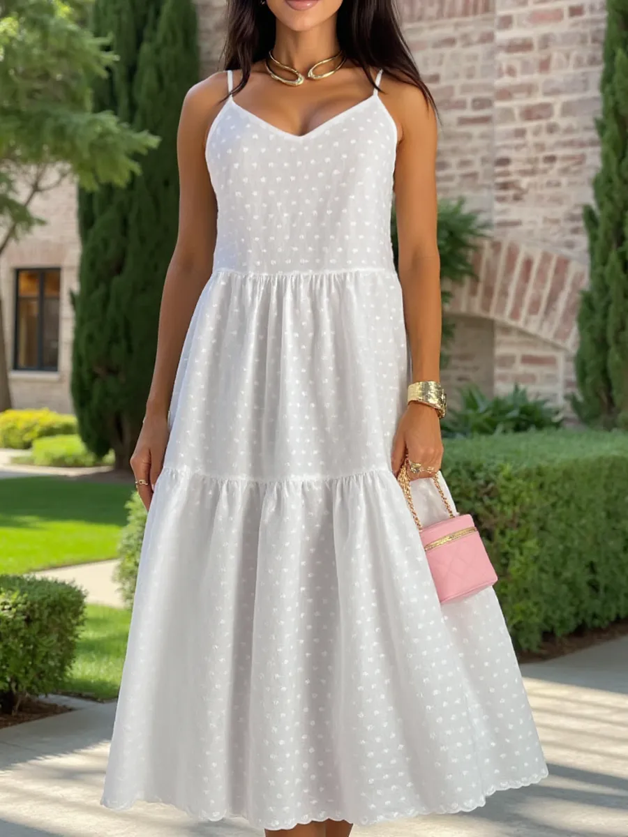 Белое сарафан летний миди