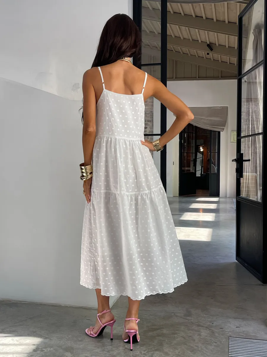 Белое сарафан летний миди