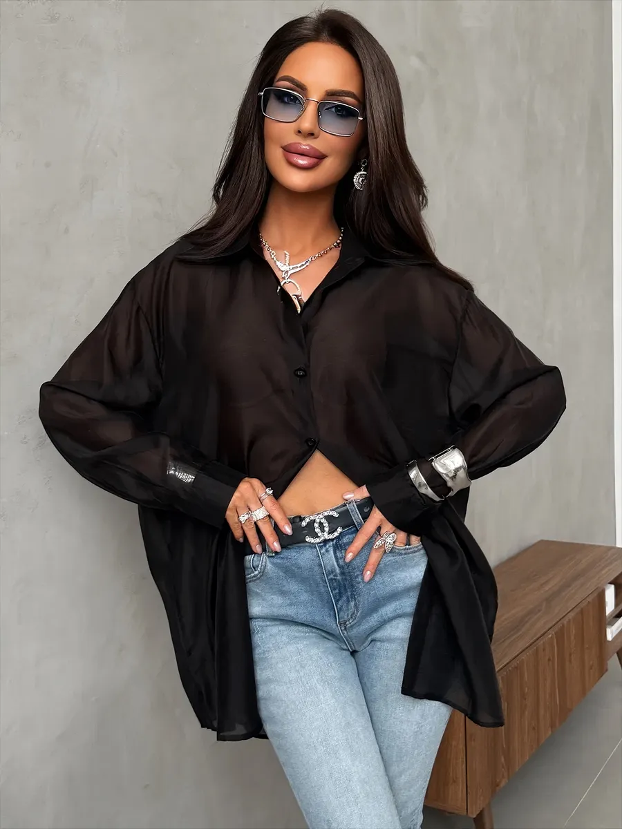 Рубашка оверсайз удлиненная