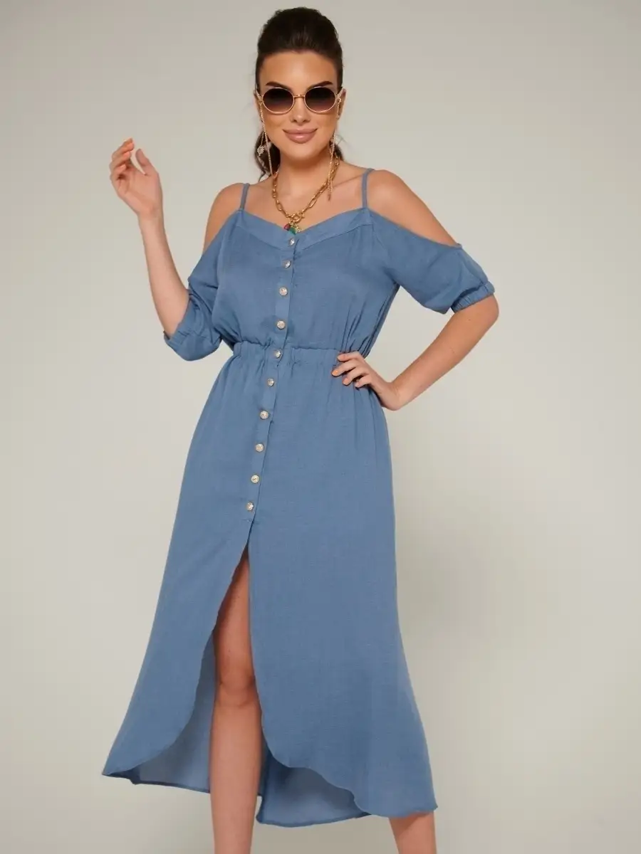 Синее платье летнее нарядное