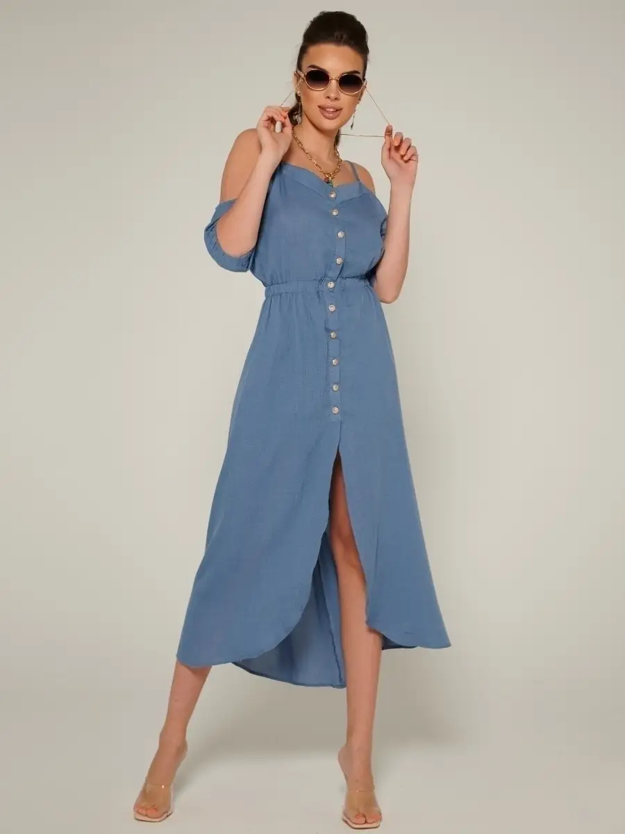 Синее платье летнее нарядное