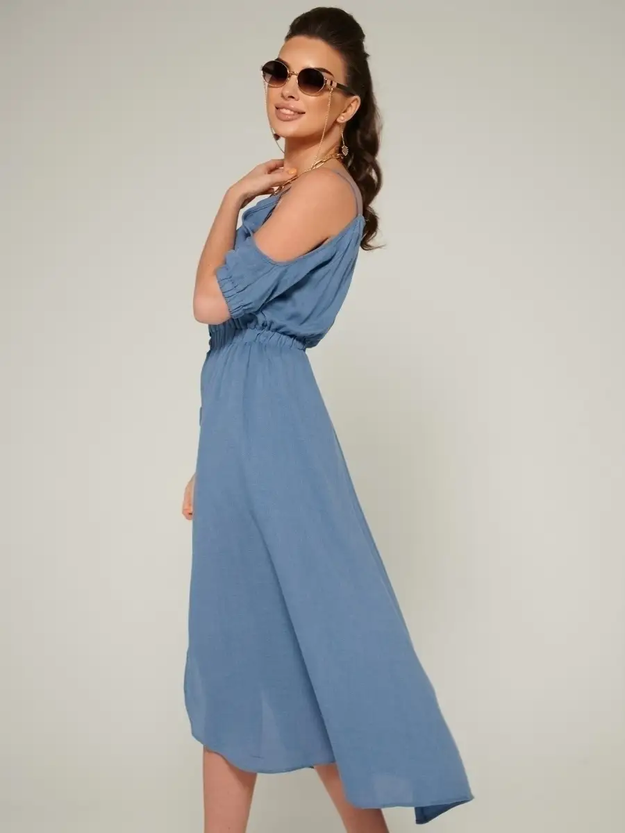 Синее платье летнее нарядное