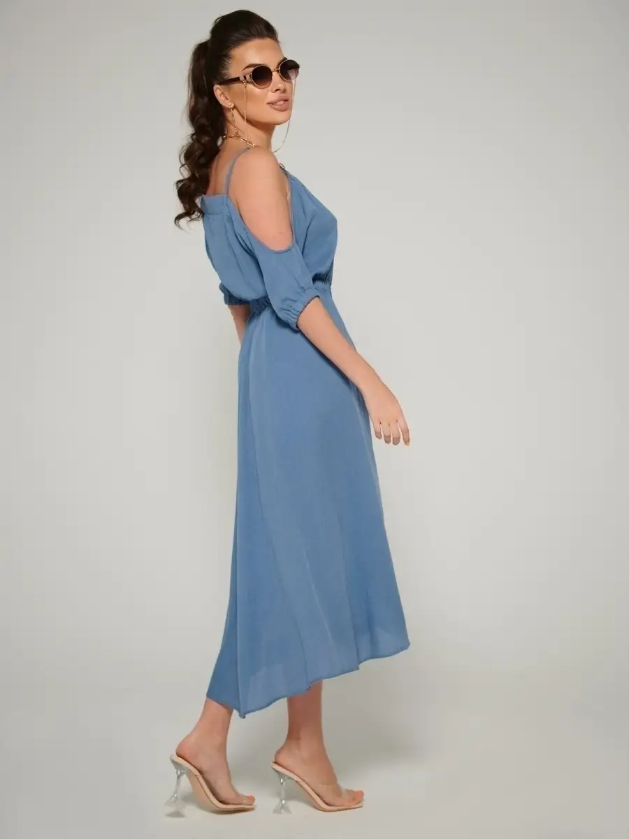 Синее платье летнее нарядное