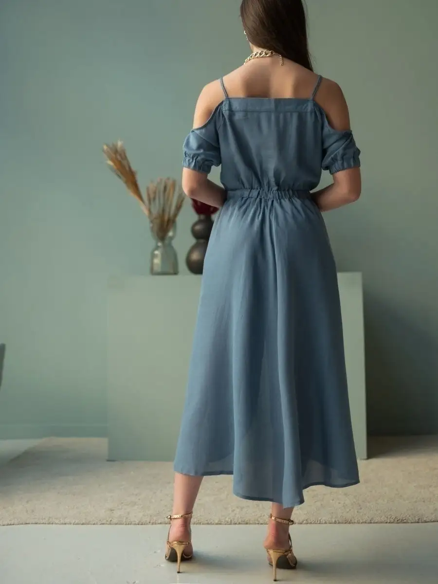 Синее платье летнее нарядное