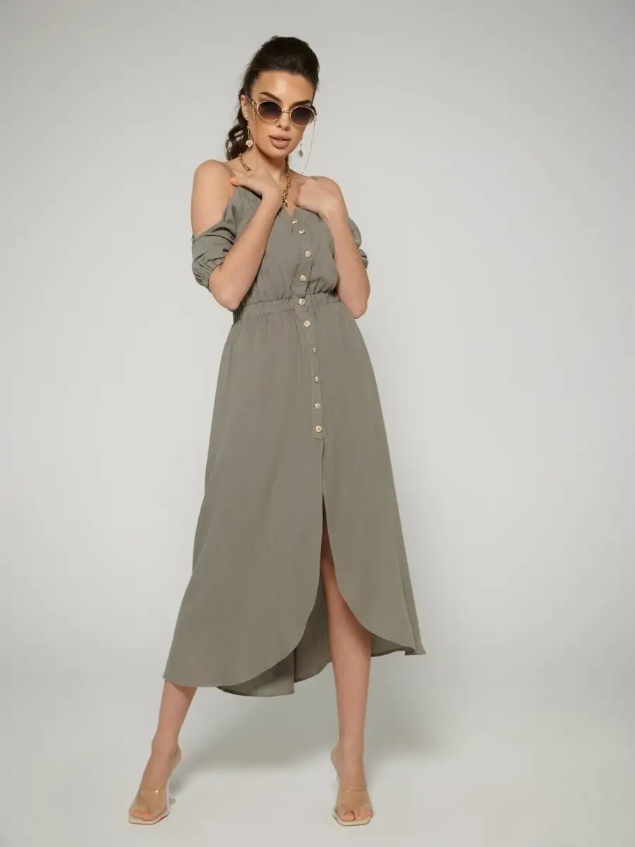 Хаки платье летнее нарядное