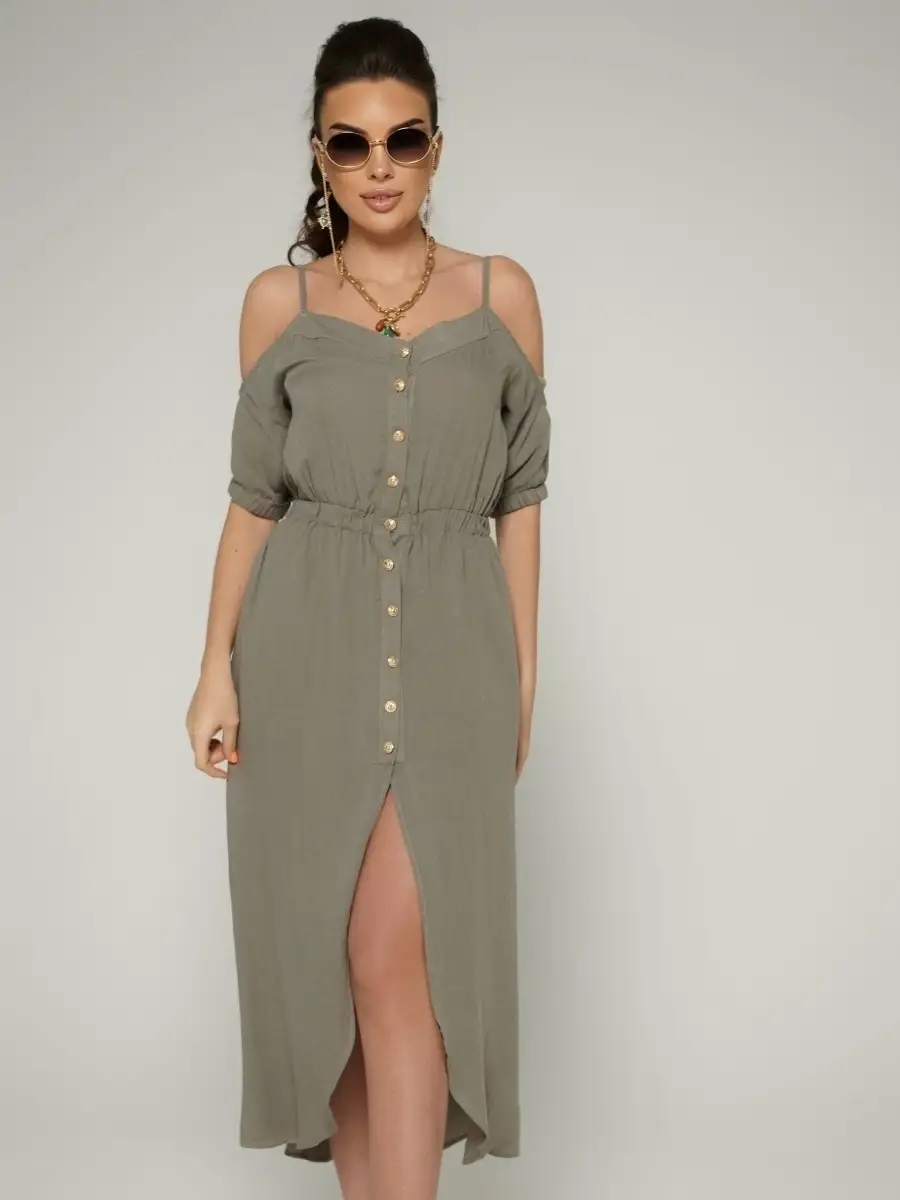 Хаки платье летнее нарядное