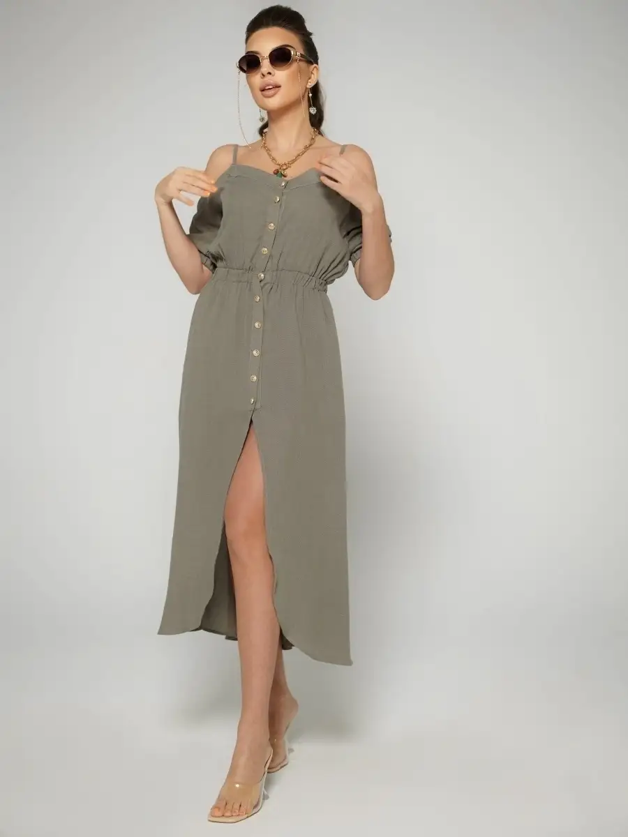 Хаки платье летнее нарядное