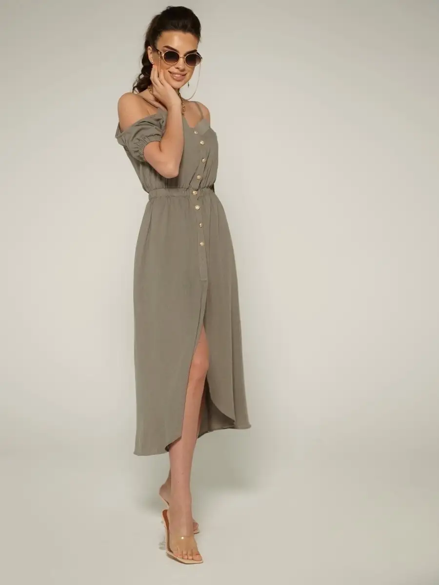 Хаки платье летнее нарядное