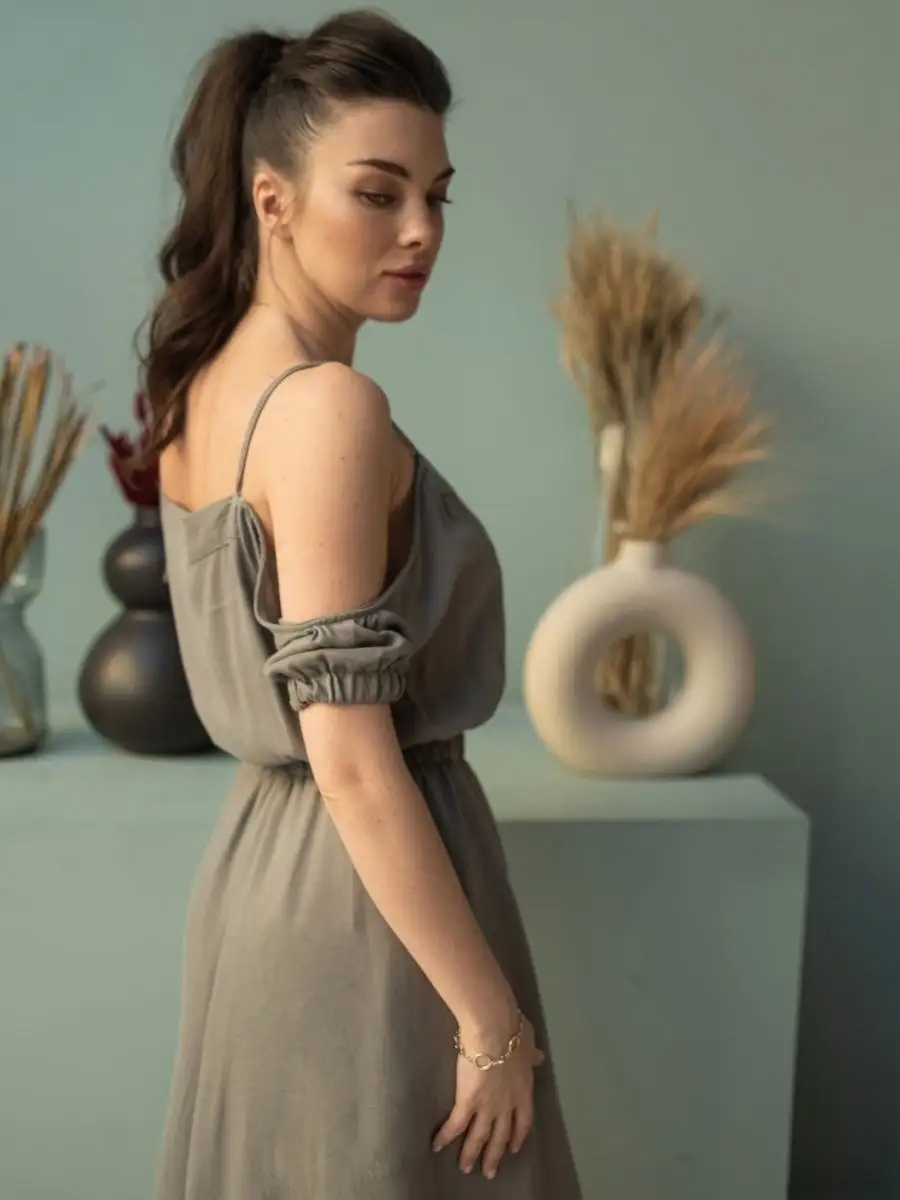 Хаки платье летнее нарядное