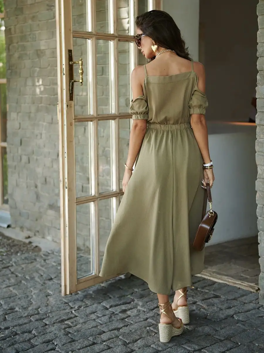 Хаки платье летнее нарядное