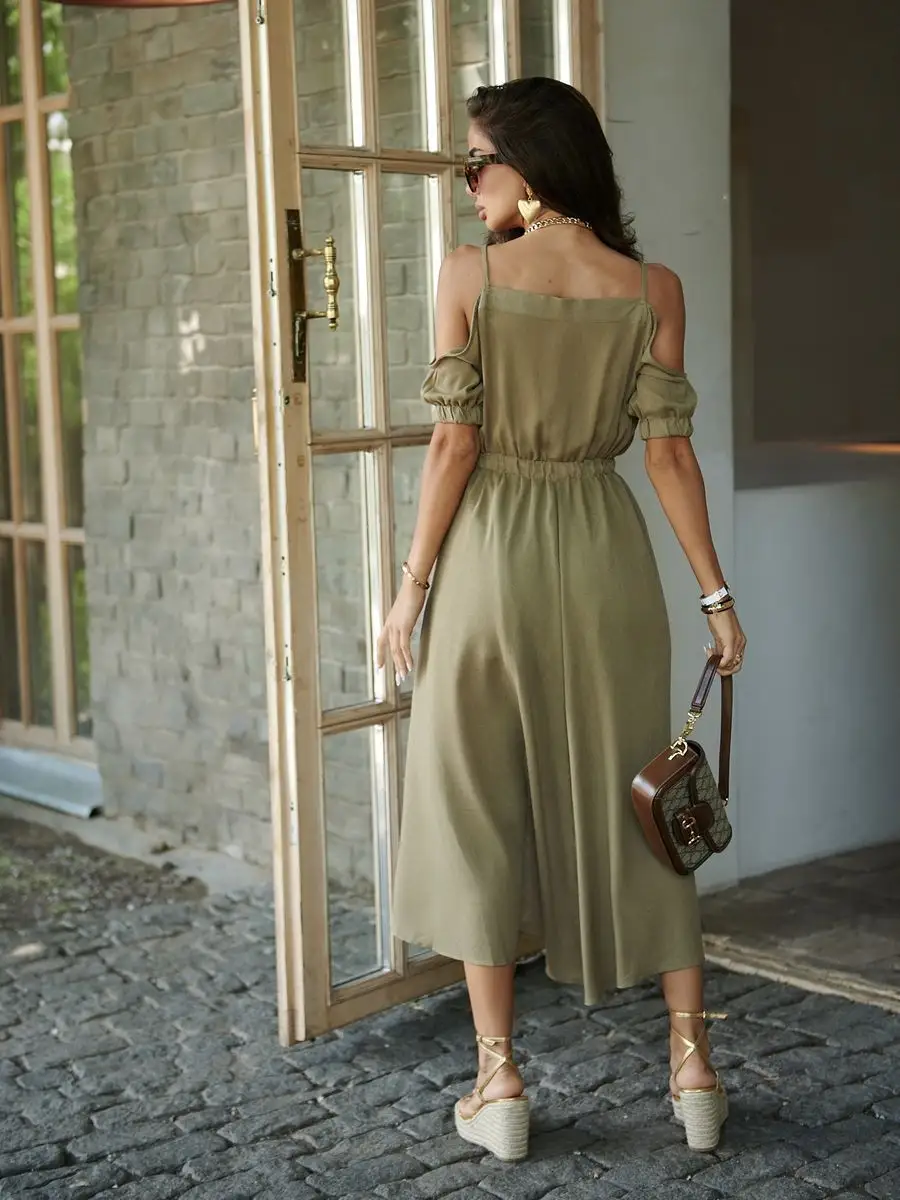 Хаки платье летнее нарядное