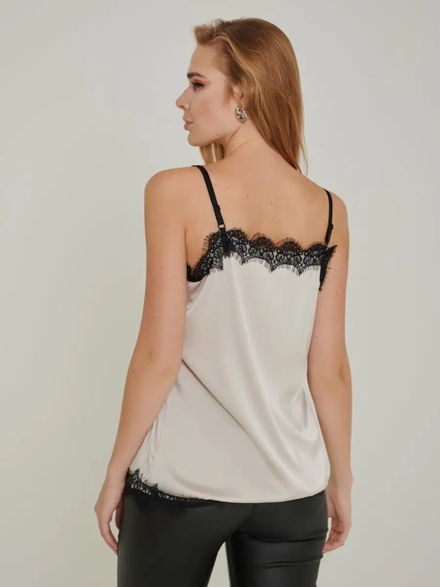 Кофе с молоком топ на бретелях