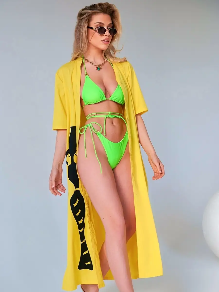 Желтое платье рубашка летнее женское