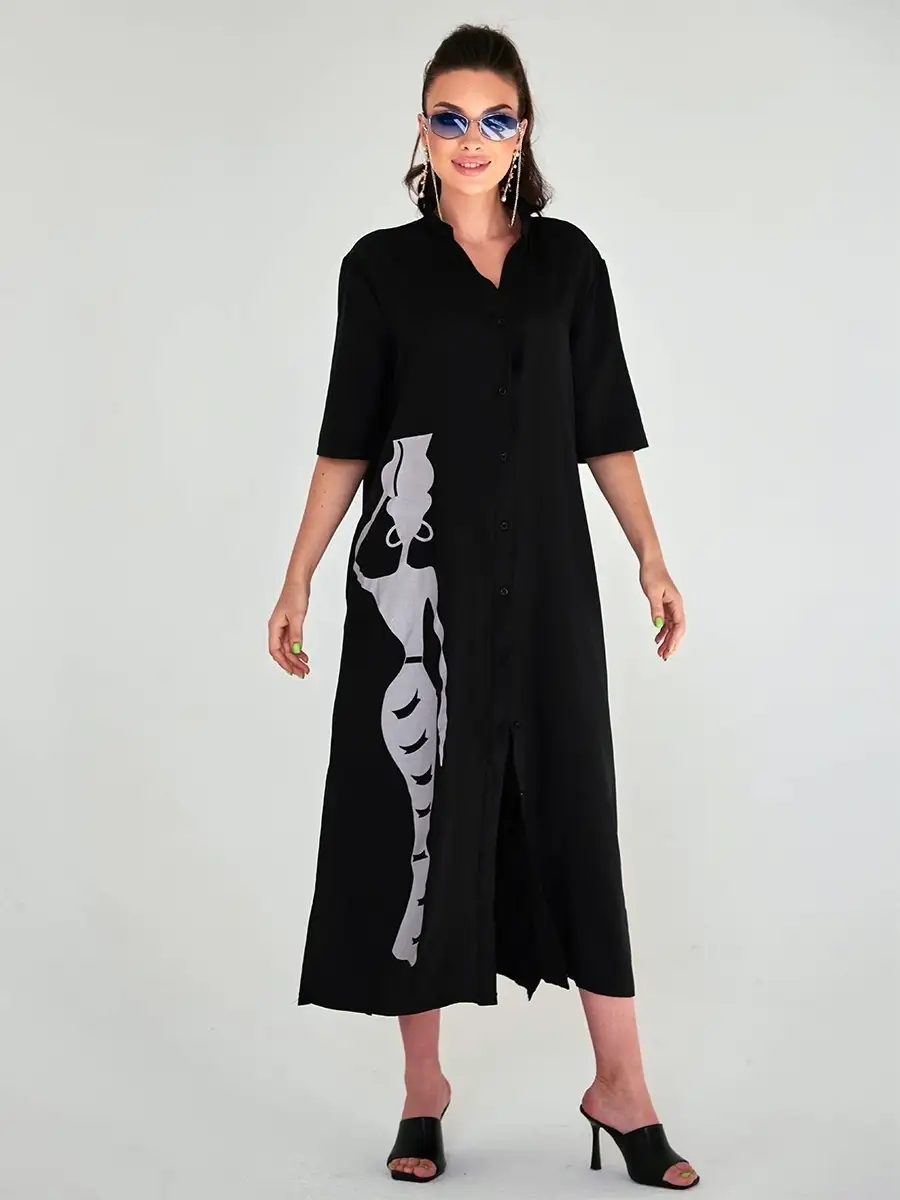 Платье рубашка летнее женское
